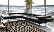 Fashionable Top-Grain Leather Sectional with Chaise