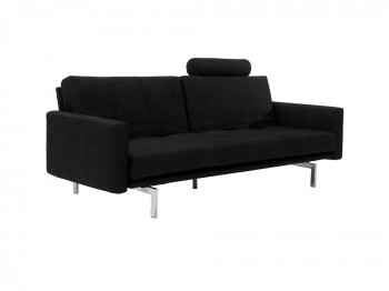 Contemporary Dark Grey Microfiber Sofa Bed