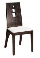 Vista Dining Chair with Wood Back and Washable Leather Seat