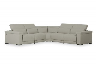 Contemporary Top-Grain Leather Sectional