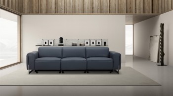 Top Grain Leather and Chrome Three Piece Living Room Set Top Grain Leather and Chrome Three Piece Living Room Set
