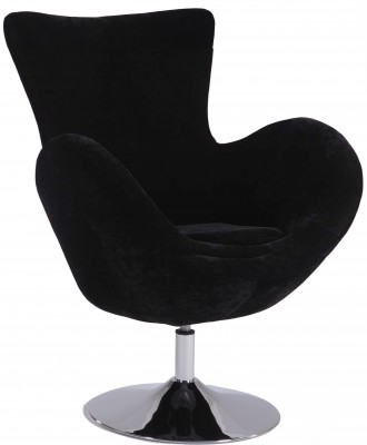 Contemporary Swivel Arm Chair Upholstered in Black or Red Velvet