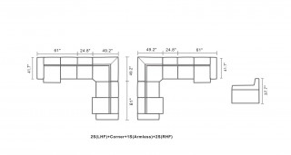 High End Quality Leather L-shape Sectional