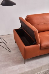 Contemporary Top-Grain Leather Sectionals