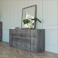 Elegant Wood Modern Master Bedroom Set feat Wood Grain