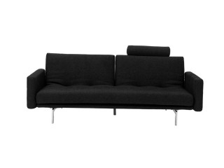 Contemporary Dark Grey Microfiber Sofa Bed