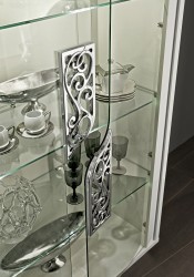 Two Door Curio in White Lacquer for Modern Dining