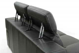 Made in Italy Full Leather Panther Black Sofa Set