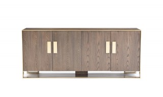 Chic Gallant Modern Oak Antique Brass Buffet