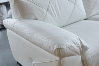 White Leather Sofa Set with Black Accents