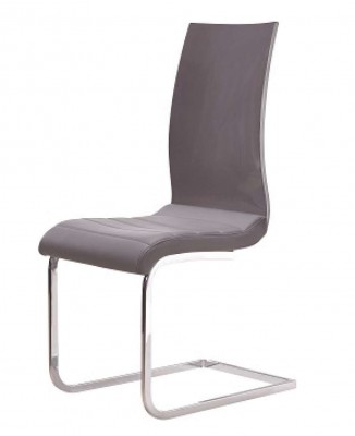 Glossy Charcoal Dining Side Chair with Padded Seat