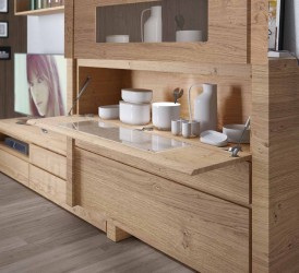 Elegant Montana Oak Natural Wood Wall Unit