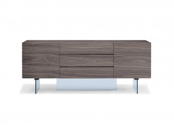 Luxury Walnut Buffet with Clear Glass Base Luxury Walnut Buffet with Clear Glass Base