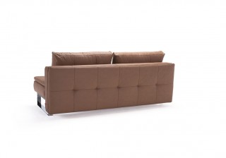 Convertible Sofa Bed Upholstered in Fabric or Leather