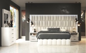 Durable Leather Modern Platform Bed