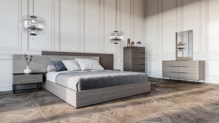 Made in Italy Quality Contemporary High End Furniture with Headboard Pillows