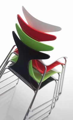Spain Made Exclusive Glossy Side Chairs with Four Color Options