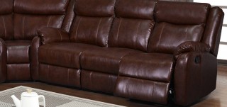 Traditional Brown or Burgundy Sectional with Reclining Function