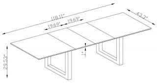 Extendable Rectangular Modern Dinner Table Set with Leaf