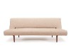 Contemporary Natural Fabric Color Sofa Bed with Walnut Legs