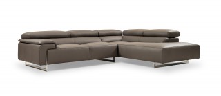 Classic Leather Sectional Sofa Upholstered In Italian Leather