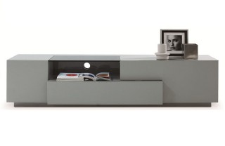 Grey Finish Contemporary Functional Entertainment TV Stand