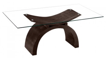 Cresent Dining Table with Tempered Glass