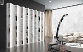 Modern Tall White Wall Unit and Entertainment Center