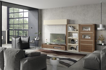 Modern Wall Unit in Americano Finish Modern Wall Unit in Americano Finish