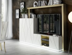 Modern Wall Unit for TV with Stripe Design Modern Wall Unit for TV with Stripe Design