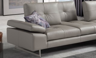 Advanced Adjustable Tufted Leather Sectional with Chaise