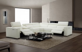 Breathtaking White Sectional with Italian Leather
