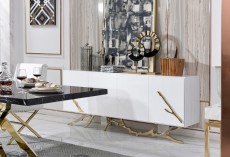 Luxury White Buffet with Golden Accents Luxury White Buffet with Golden Accents
