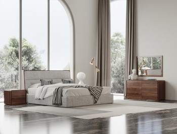 Elegant Wood Elite Modern Bedroom Set with Extra Storage Cases