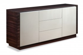 Grey with Walnut Doors Dining Room Buffet Server