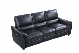 Black Leather Three-Piece Set with Impressive Contemporary Design