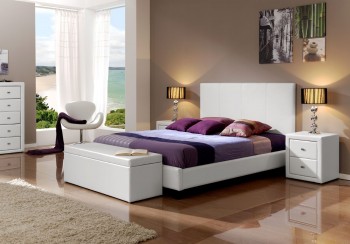 Made in Spain Leather Luxury Bedroom Furniture Sets feat Light