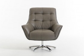 Eco-Leather Lounge Chair with Chrome Frame and Color Options