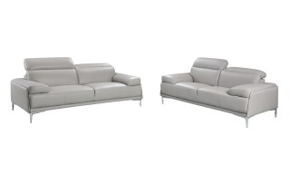 2 PC Malia Top Grain Leather Sofa Set