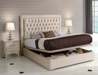 High End Modern Design Cream Bedroom Set