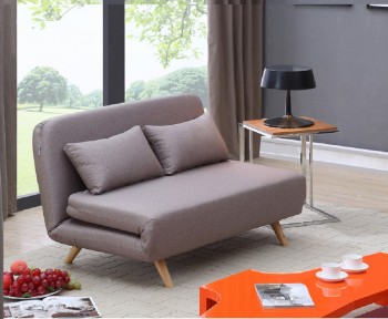 Unique Taupe Microfiber Sofa Sleeper with Lunge and Bed Features