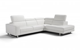Italian Top Grain Leather Sectional with Adjustable Headrests