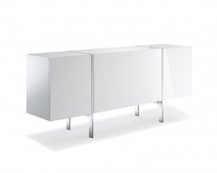Modern High Gloss Buffet with Polished Stainless Steel Legs
