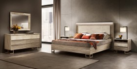 Made in Italy Wood High End Bedroom Furniture feat Light