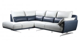 Extravagant Tufted Leather Curved Corner Sofa