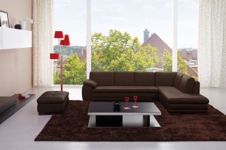 Sectional Sofa in Top Grain Italian Leather