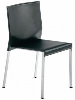 Boxter Dining Chair with Chrome Frame and Leatherette Seat