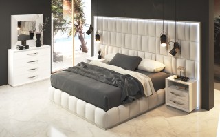 Durable Leather Modern Platform Bed