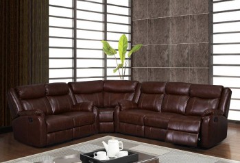 Traditional Brown or Burgundy Sectional with Reclining Function