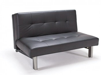 Tufted Sleek Contemporary Black Leather Sofa Bed Tufted Sleek Contemporary Black Leather Sofa Bed